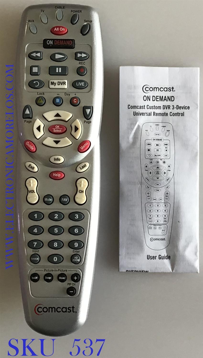 CONTROL REMOTO NUEVO  UNIVERSAL AUX TV CABLE  COMCAST / ON DEMAND   My DVR / 1067BC3-0001-R / C073102